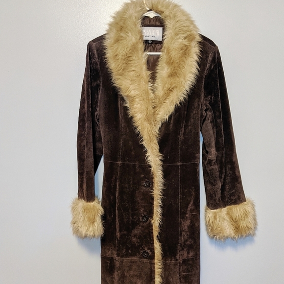 WILSON'S LEATHER Maxima Faux Fur Trim Duster - Picture 7 of 8